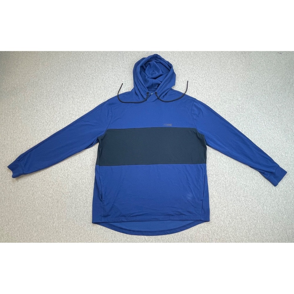American Eagle Hoodie Mens Large Blue Cotton Blend Drawstring